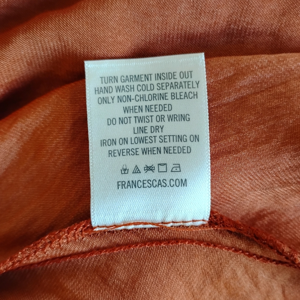 🍁🍂 Blue Rain Size L Rust High-Low Ruffle Dress - Picture 14 of 16